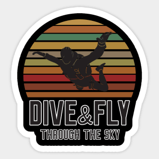 Vintage skydiving Sticker